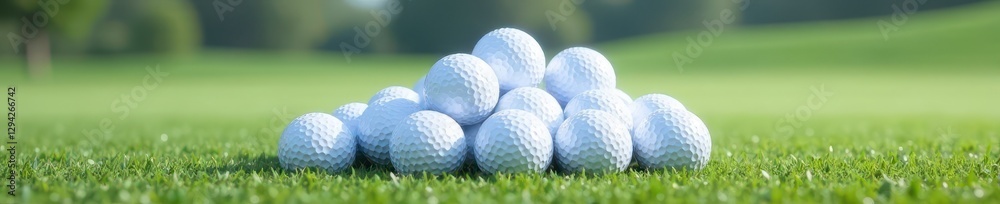 A mound of gleaming white golf balls, a textured backdrop , white golf balls, balls, many A mound of gleaming white golf balls, a textured backdrop , white golf balls, balls, many