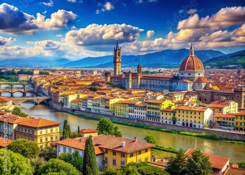 Panoramic View of Florence, Italy from Above: Stunning Aerial Cityscape