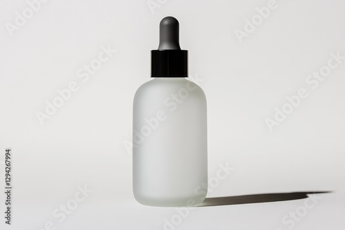 Minimalistic bottle design featuring matte glass, sleek dropper,