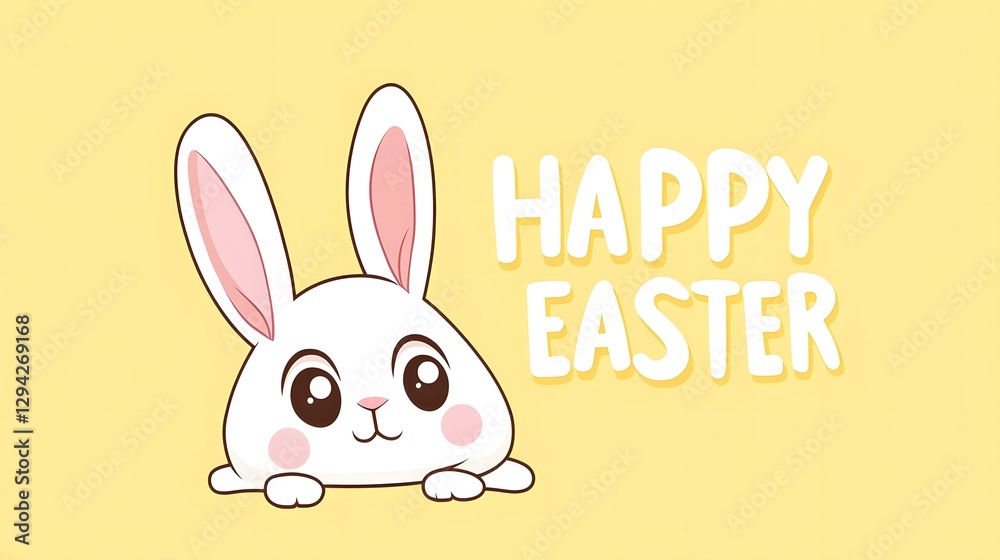 Cute Cartoon Easter Bunny with Cute Cartoon Easter Bunny with