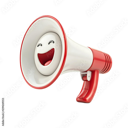 Happy Megaphone Announcement ,transparent background