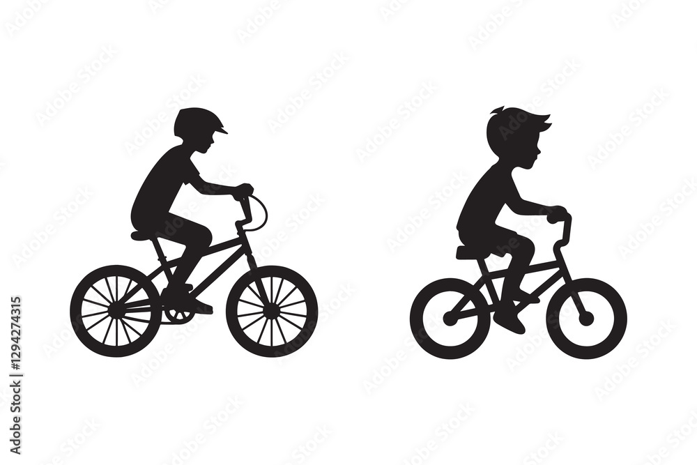 Obraz premium Cycle silhouette with white background