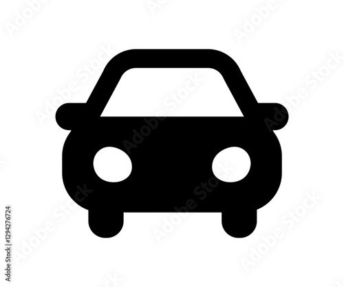 Car from front icon. Vector simple car illustration.