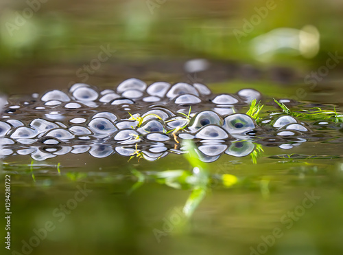 Obraz na płótnie Frogspawn in an Urban Pond w salonie