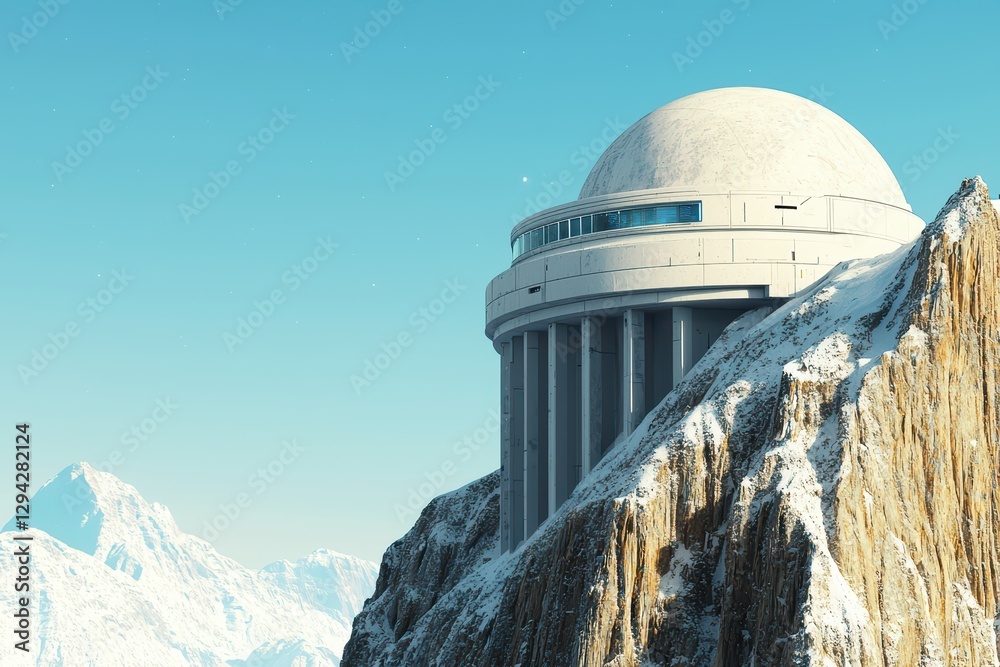 Futuristic Observatory on Mountain Peak Scanning for Exoplanets Futuristic Observatory on Mountain Peak Scanning for Exoplanets
