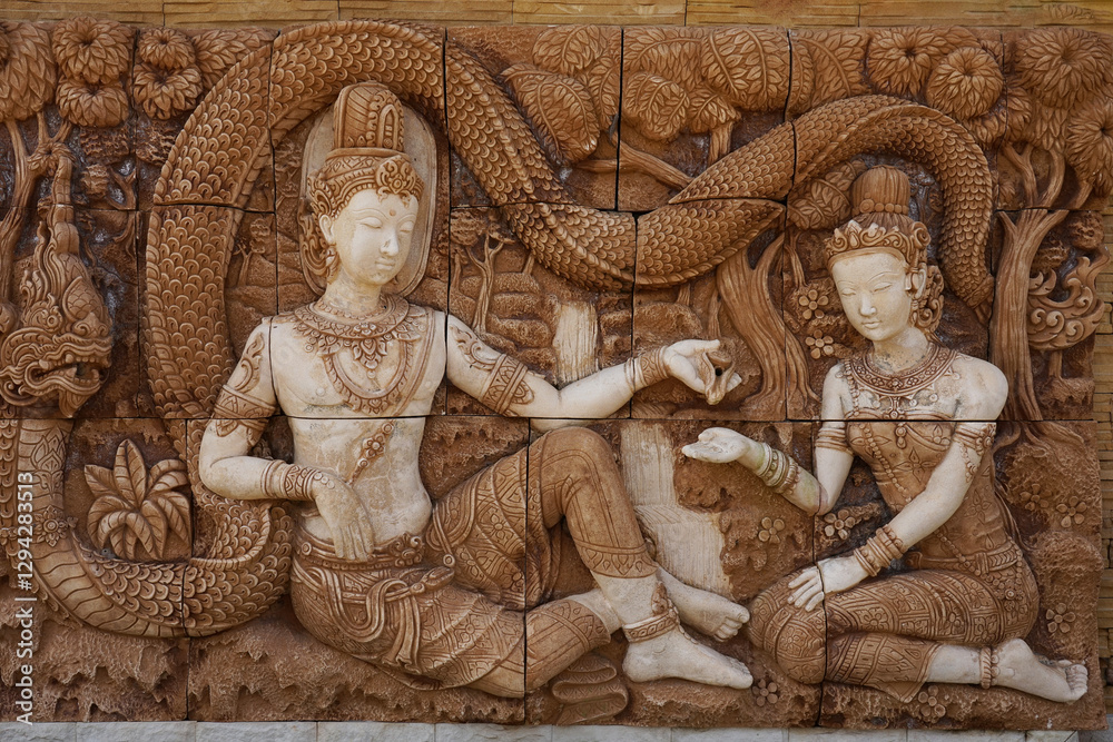 Obraz premium sculpture architecture tiled Male and female art