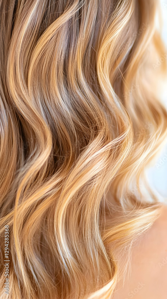 Naklejka premium Blonde wavy hair close-up studio shot
