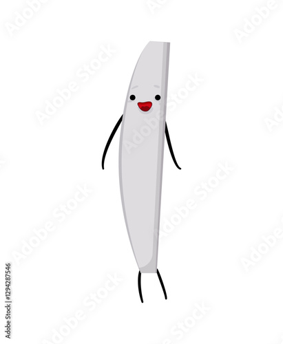 Happy White Nail File Character