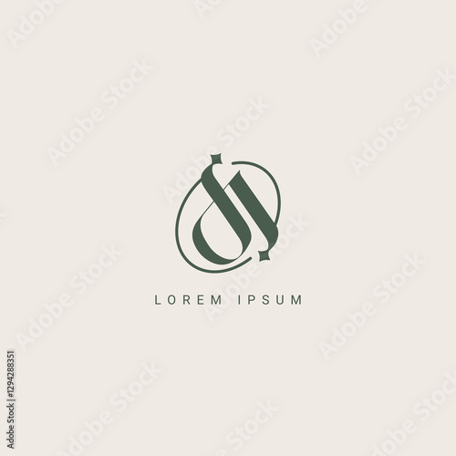 Abstract AS SA letter simple style logo design vector template