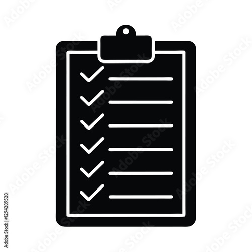 Efficient checklist clipboard silhouette clearly displaying all completed daily tasks for streamlined office productivity