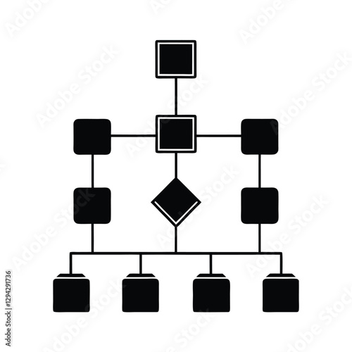 Contemporary minimalist flowchart silhouette effectively simplifies intricate corporate business decision-making steps
