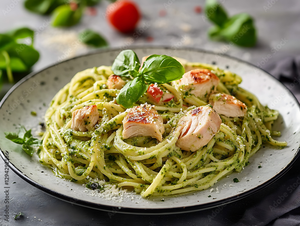 Pesto Chicken Pasta with Fresh Basil Pesto Chicken Pasta with Fresh Basil