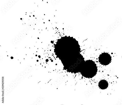 black ink brushed painting splatter splash artistic