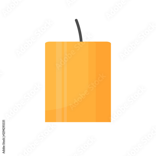 Tall beeswax candle with a wick design