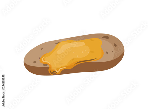  Bread slice with golden honey spread