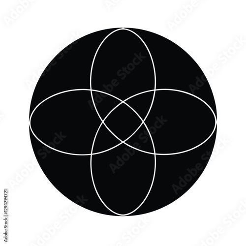 Simple venn diagram silhouette clearly clarifies overlapping business strategy concepts