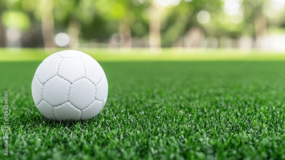 White Soccer Ball on Green Grass Field White Soccer Ball on Green Grass Field