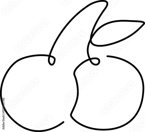 cherry line art logo one line