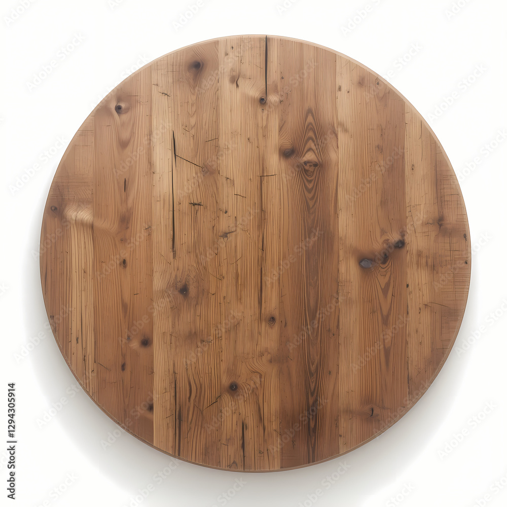 Fototapeta premium Round Wooden Coaster | Rustic Decor isolated 