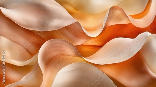 Abstract Artistic Layout of Curling Paper with Soft Flowing Shadows