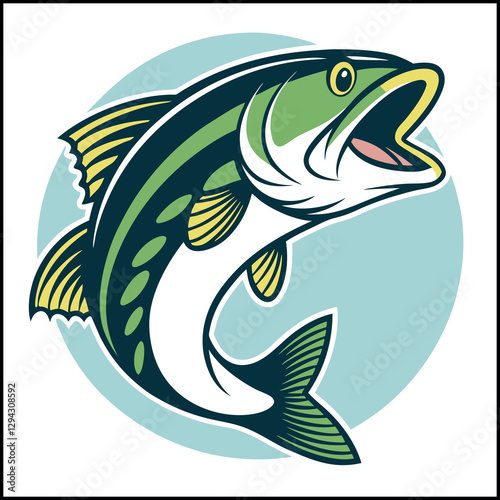 Cartoon Bass Fish T-Shirt Design - Largemouth Bass Angler Graphic Tee