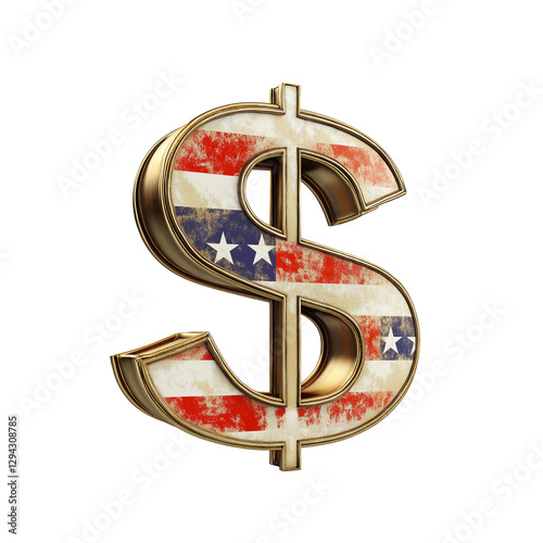 A dollar sign with the American flag on it