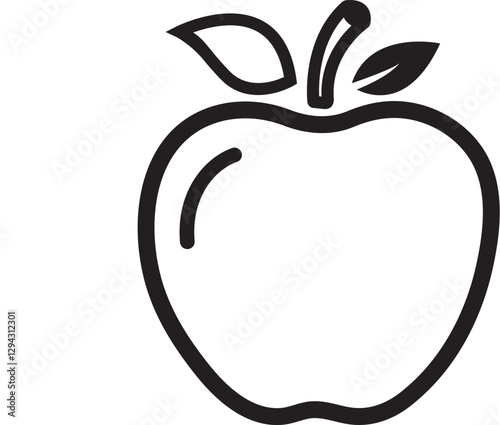 apple icon design, apple thin line design vector