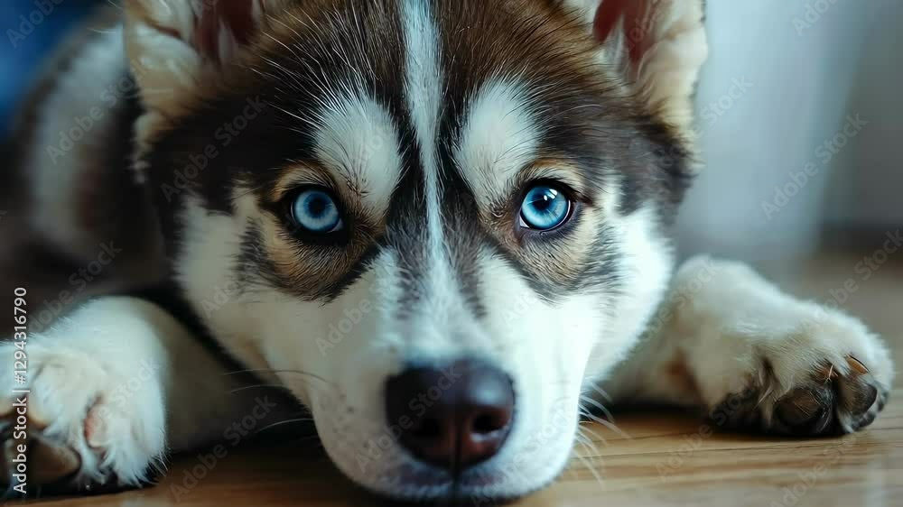 close up husky dog. Selective focus close up husky dog. Selective focus