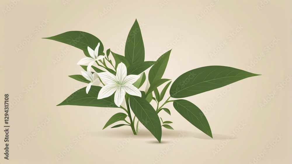 Naklejka premium Andrographis Paniculata (ฟ้าทะลายโจร) - Thai Medicinal Herb