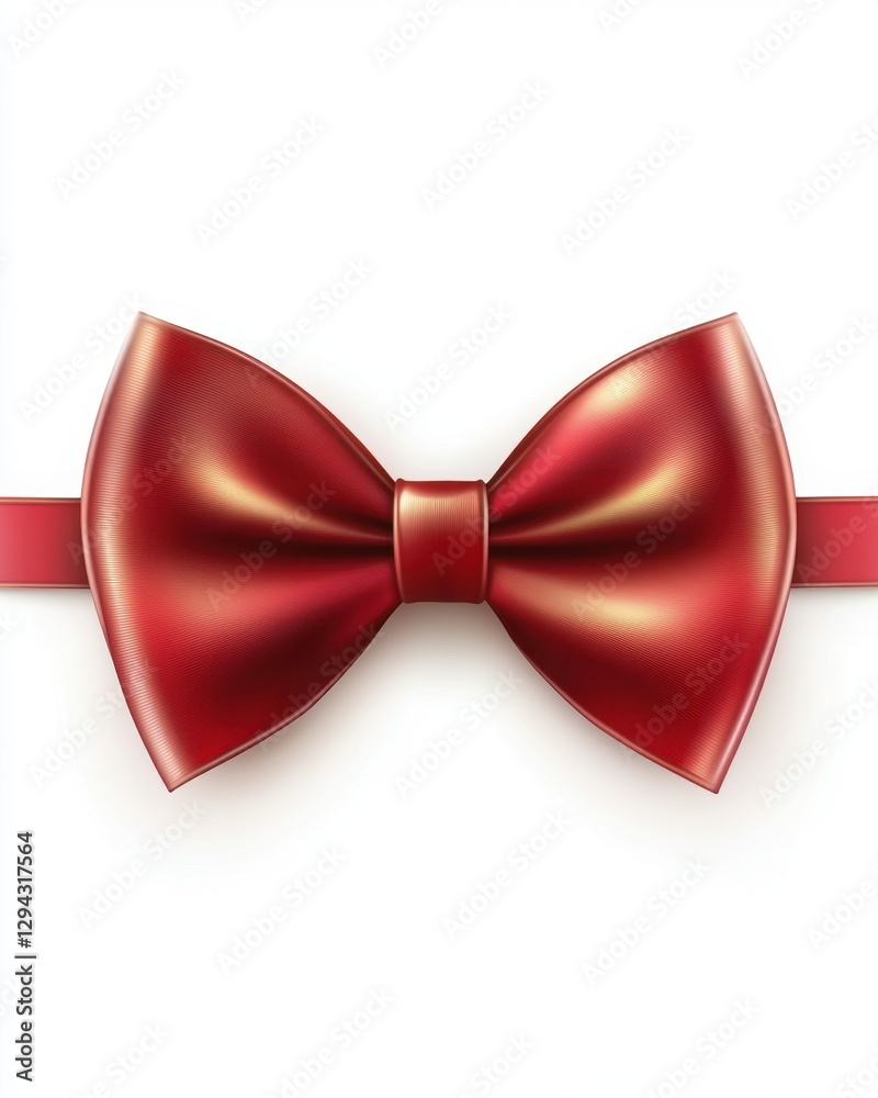 Elegant crimson bow tie on white background for festive occasions and gift wrapping celebrations perfect for graphic design Elegant crimson bow tie on white background for festive occasions and gift wrapping celebrations perfect for graphic design
