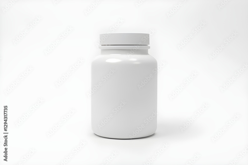 Blank White Plastic Pill Bottle Mockup for Branding Design Blank White Plastic Pill Bottle Mockup for Branding Design
