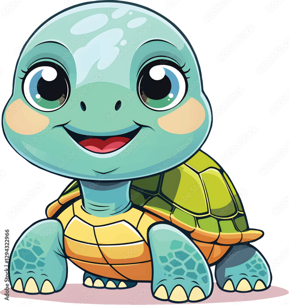 Obraz premium cute turtle illustration clipart