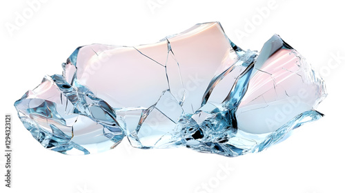 3D Render Abstract Background - Shattered Ice Illustration