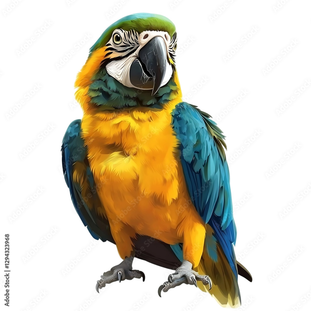 Fototapeta premium Vibrant Macaw Portrait ,transparent background
