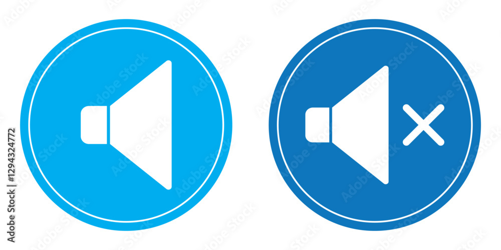 Set of sound sing. Speaker icon set.