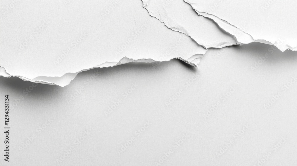 White paper texture with crumpled torn edges- closeup with copy space White paper texture with crumpled torn edges- closeup with copy space
