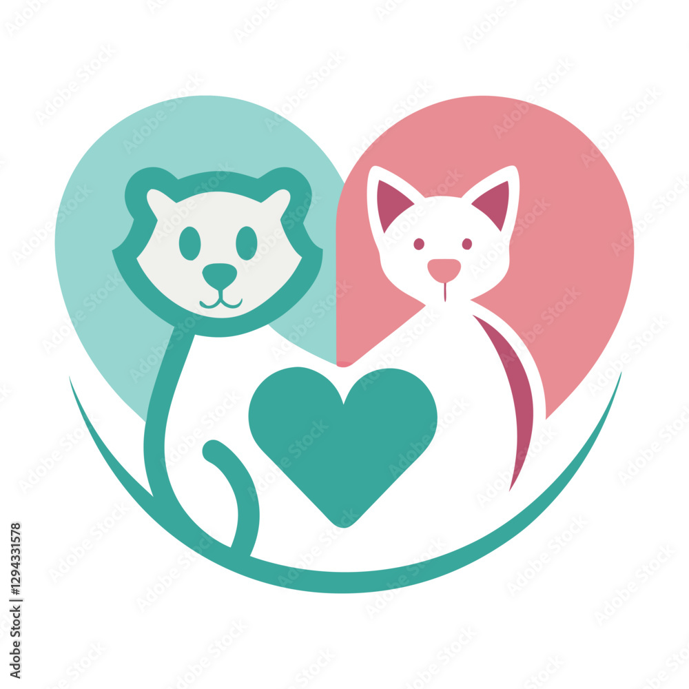 Cat and dog logo for the business symbol Cat and dog logo for the business symbol