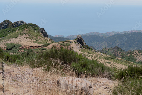 The landscape with greenish and hills Madeira.