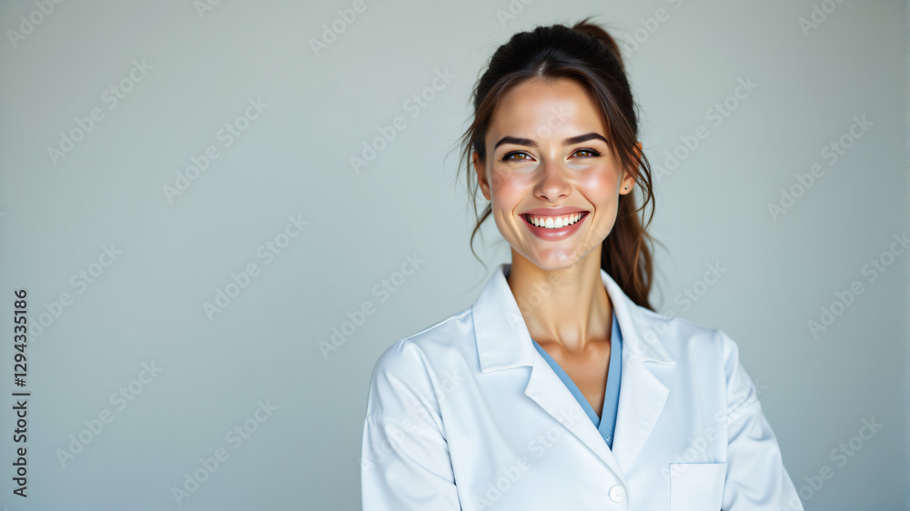 Smiling Female Doctor in White Coat Smiling Female Doctor in White Coat