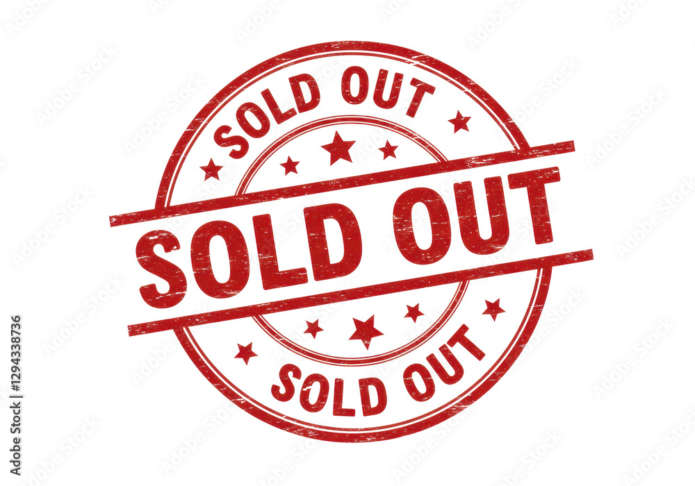 Isolated Grunge SOLD OUT Stamp with Horizontal Lines Isolated Grunge SOLD OUT Stamp with Horizontal Lines