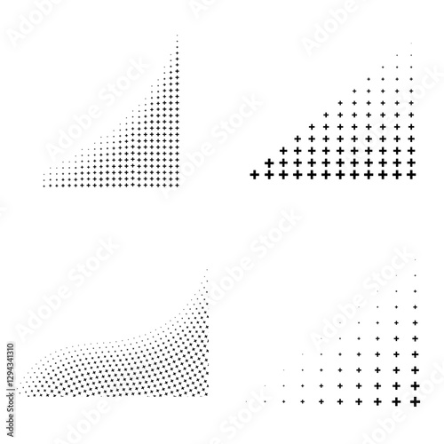halftone dots corner border element design