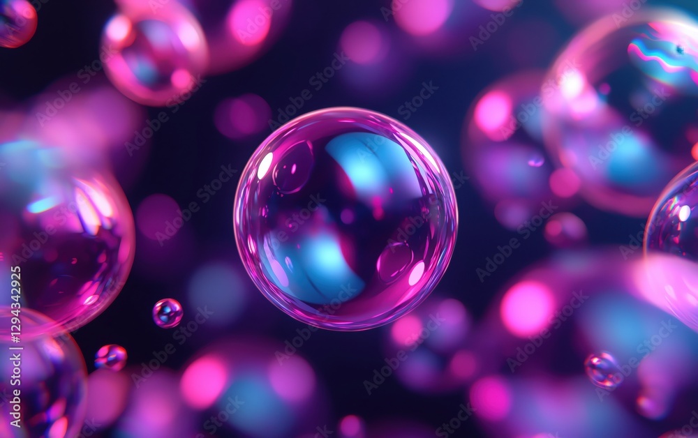 Colorful bubbles float against a dark background, creating a mesmerizing visual effect. Colorful bubbles float against a dark background, creating a mesmerizing visual effect.