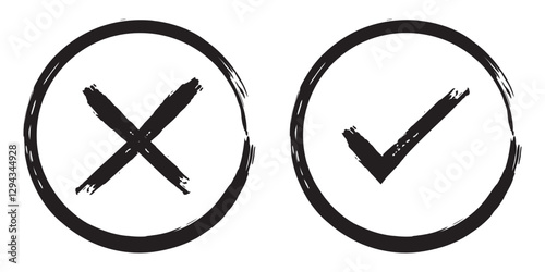 check mark, tick mark, and cross brush sign red checkmark and red X icons, buttons for vote, election choice decision, web. Free Download check mark, tick mark, and cross brush sign red checkmark and red X icons, buttons for vote, election choice decision, web. - GFXLoad