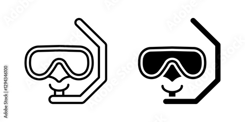 swimming goggles Icon set.Symbol isolated white background. vector illustration. color editable.