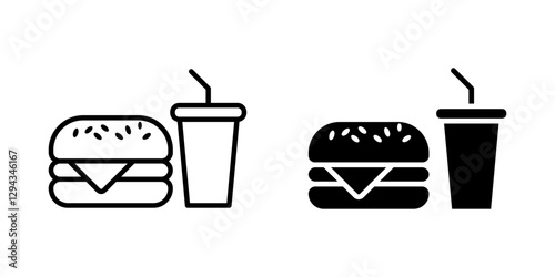 Burger Icon set.Symbol isolated white background. vector illustration. color editable.