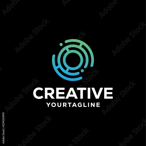 futuristic business logo design vector