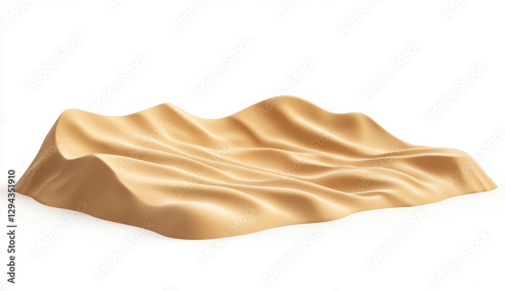 Fototapeta premium Beige Sand Dune Abstract 3D Render on White Background