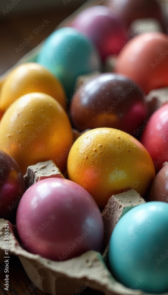 Close-up of chocolate eggs, cellophane packaging, party, wrapped candy Close-up of chocolate eggs, cellophane packaging, party, wrapped candy