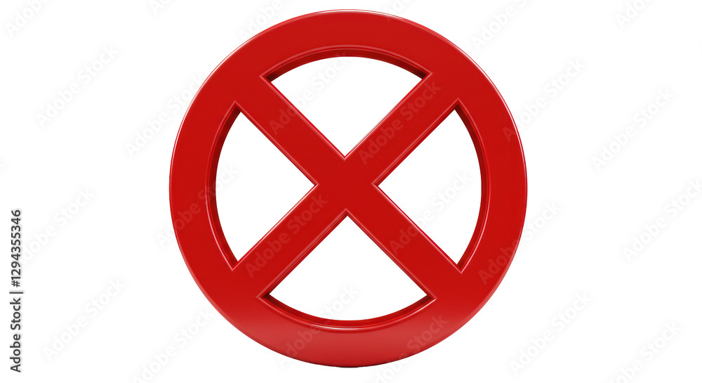 Isolated Red Prohibition Sign, Forbidden Symbol Isolated Red Prohibition Sign, Forbidden Symbol