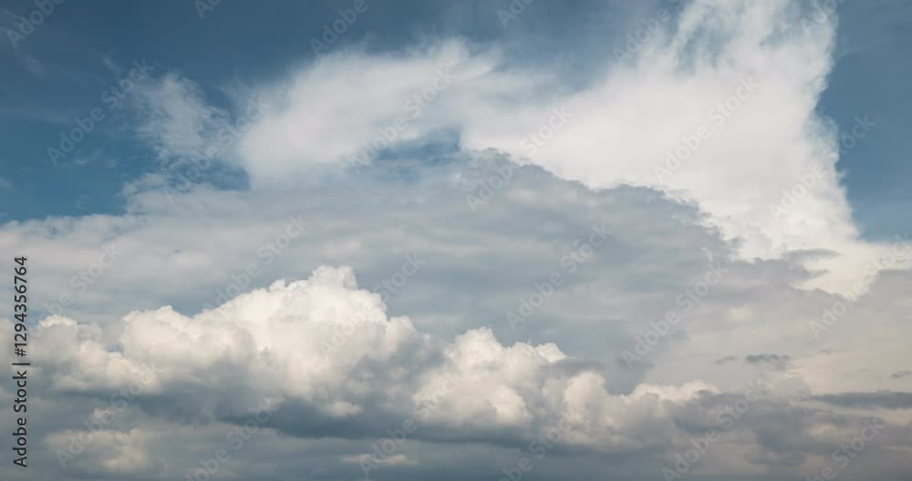 Timelapse of isolated storm clouds brewing in the blue sky Timelapse of isolated storm clouds brewing in the blue sky